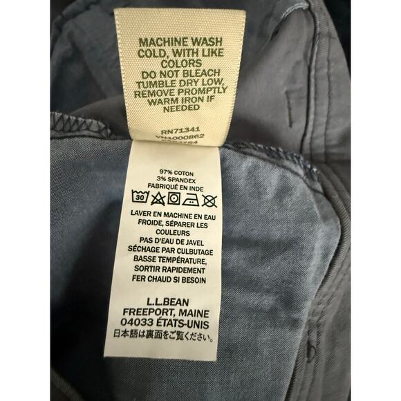 L.L. Bean Favorite Fit women's Chinos, Size 14R, Light Gray/Blue - Picture 5 of 5